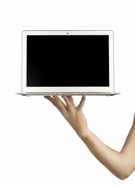 Laptop geïsoleerd op witte achtergrond — Stockfoto