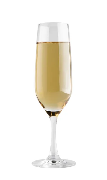 Bicchiere di champagne su sfondo bianco — Foto Stock
