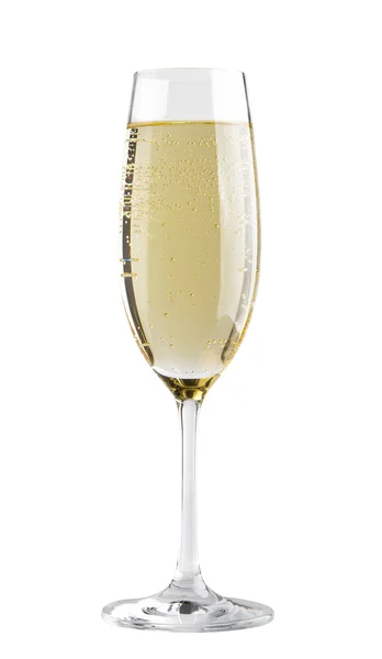 Glass of champagne on a white background — Stock Photo, Image