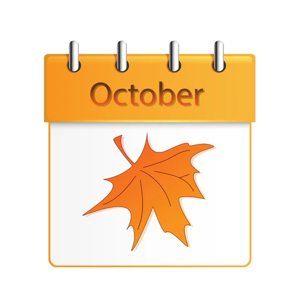 Calendario vectorial octubre — Vector de stock