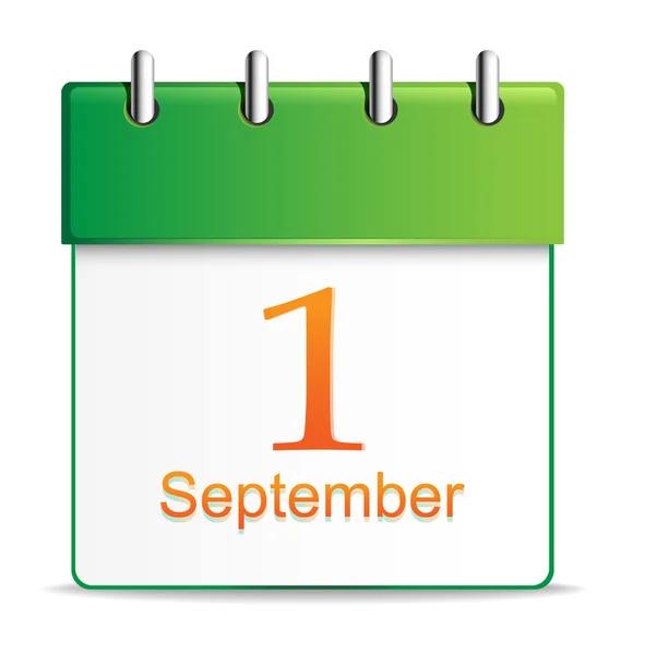 1 september calendar — Stock Vector