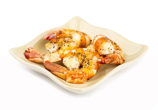 Cooked unshelled tiger shrimps — Stock Photo, Image