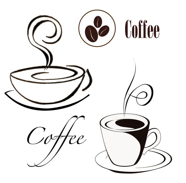 Contorno de taza de café — Vector de stock