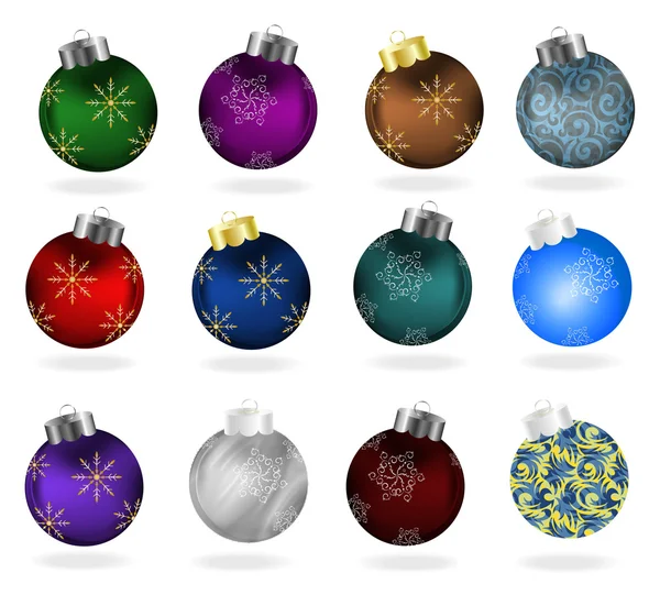 Set of Christmas balls — Stock Vector