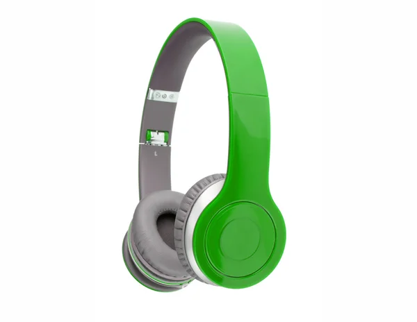 Зелений навушники — стокове фото