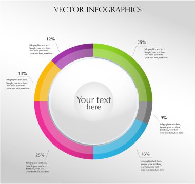 iş infographics origami stil vektör çizimi daire.