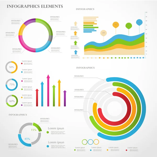 Negocios Infografías círculo origami estilo Vector ilustración . — Vector de stock