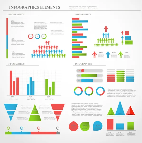 Conjunto de elementos de infografía — Vector de stock