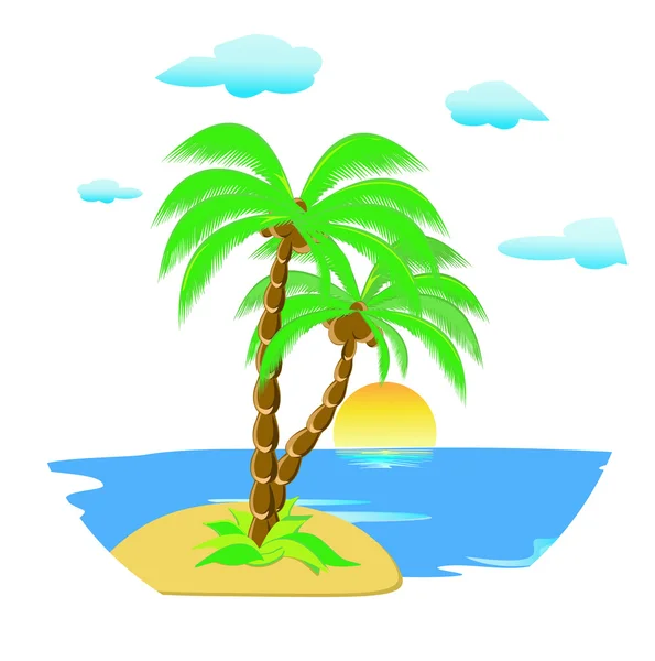 Tropikal plaj. vektör — Stok Vektör