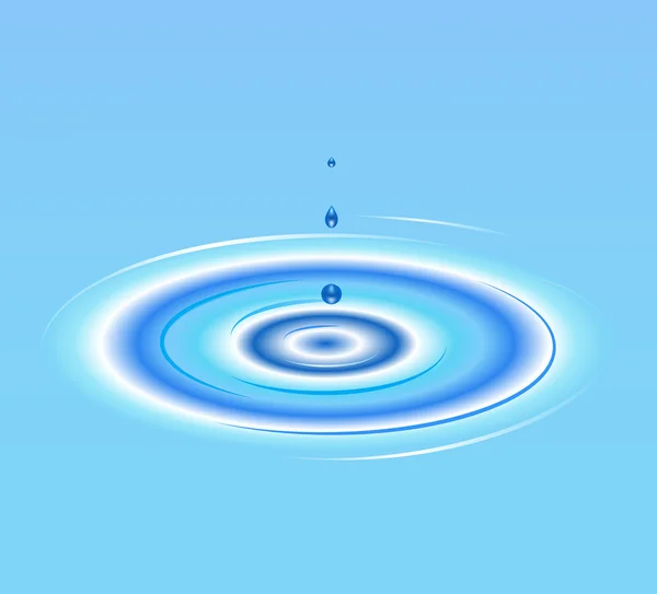 小水滴和蓝色波浪 — 图库矢量图片