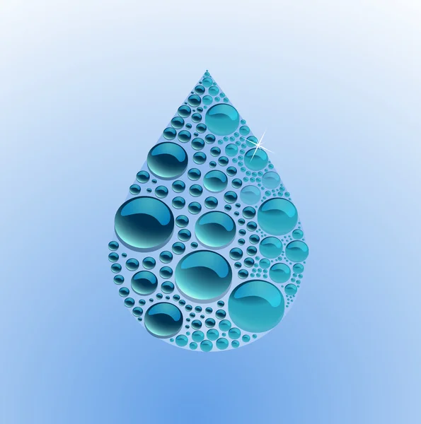 Gota de água em um fundo leve — Vetor de Stock