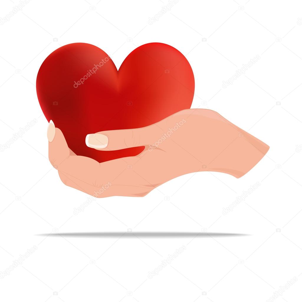 Hand holding a heart