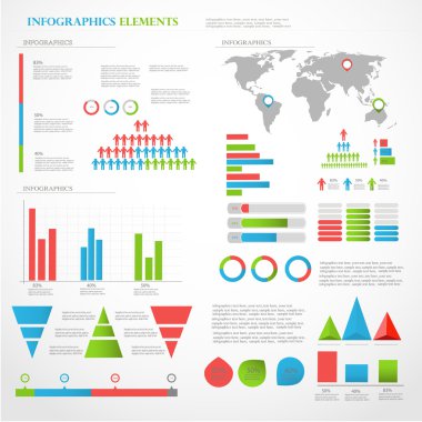 Infographic öğeleri kümesi.