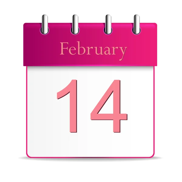 Valentines day calendar date february — Stock Vector