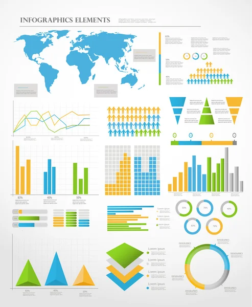 Set dari elemen infografis . - Stok Vektor