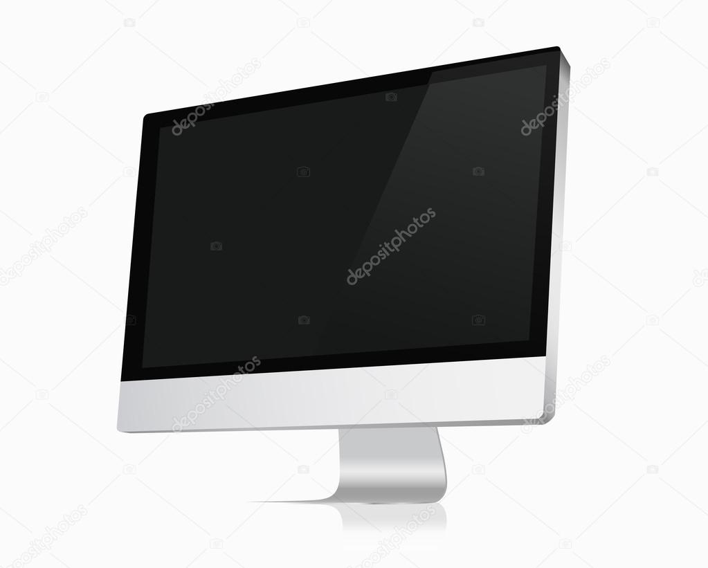 Computer display isolated on white.