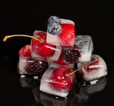 taze meyve buz içinde donmuş