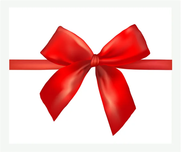 Red gift bow with ribbon. — Stock Vector