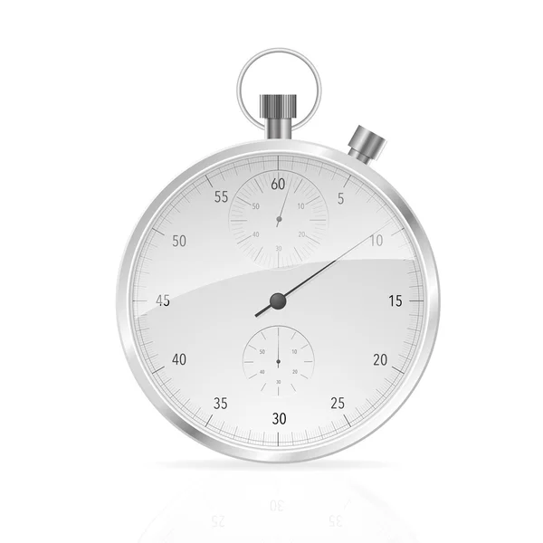Realistische klassieke stopwatch geïsoleerd op wit. — Stockvector