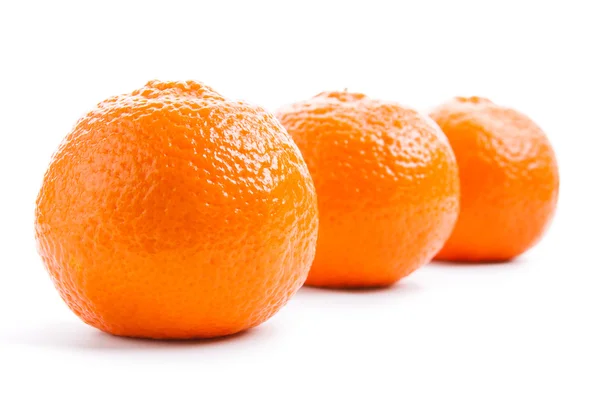Three mandarin isolated on a white background — Stock Photo, Image