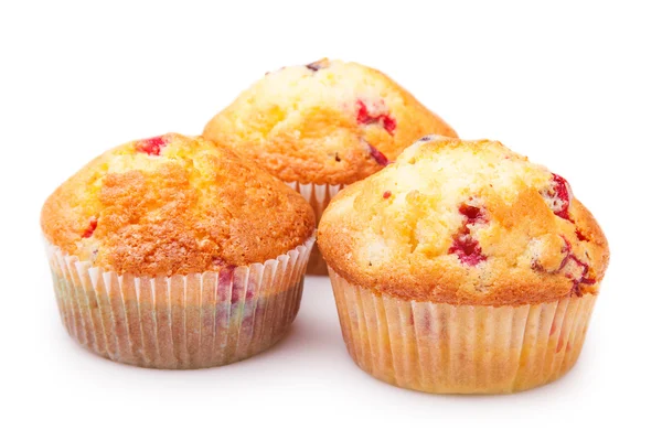 Three delicious cupcakes closeup — Stock Photo, Image