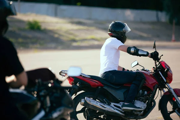 Moto School Track Driving Biker Motorcycle — Stockfoto