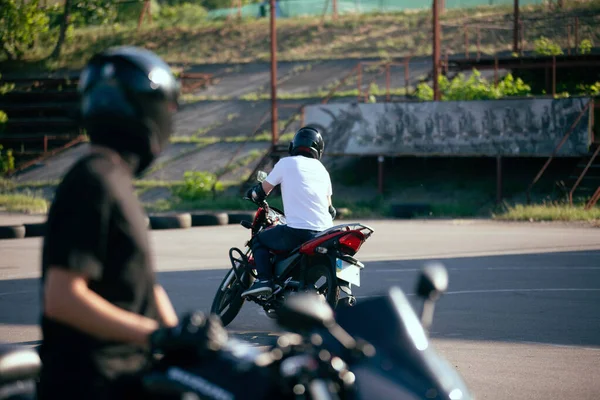 Moto School Track Driving Biker Motorcycle — Stock Photo, Image