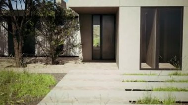 Luxury house with pool and area. 3-D render.