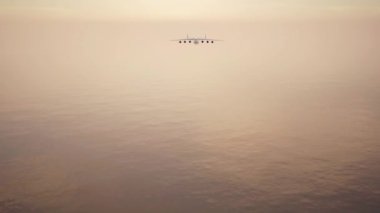 Blank Glossy White Airplane Or Airliner Side View. 3D rendering.