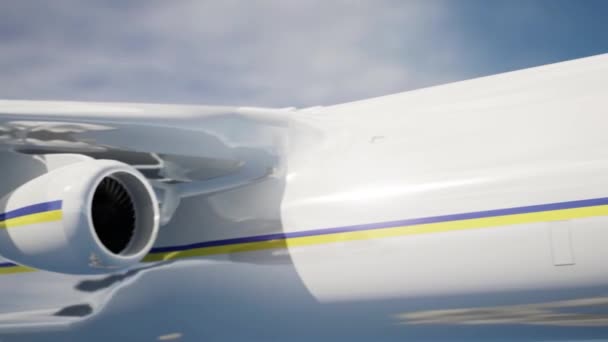 Blank Glossy White Airplane Airliner Side View Rendering — Video