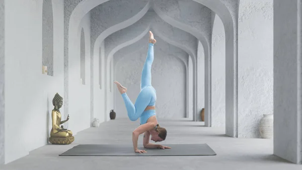 Young Athletic Attractive Woman Practicing Yoga — Fotografia de Stock