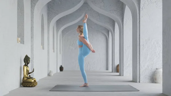 Young Athletic Attractive Woman Practicing Yoga — Fotografia de Stock