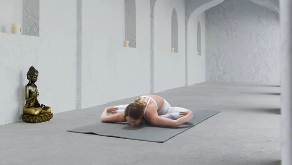 Young Athletic Attractive Woman Practicing Yoga — Fotografia de Stock