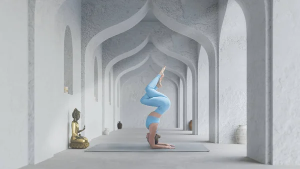 Young Athletic Attractive Woman Practicing Yoga — Fotografia de Stock