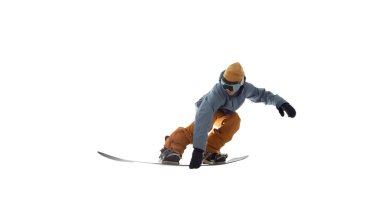 Snowboardçu beyazda izole edildi