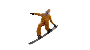 Snowboardçu beyazda izole edildi