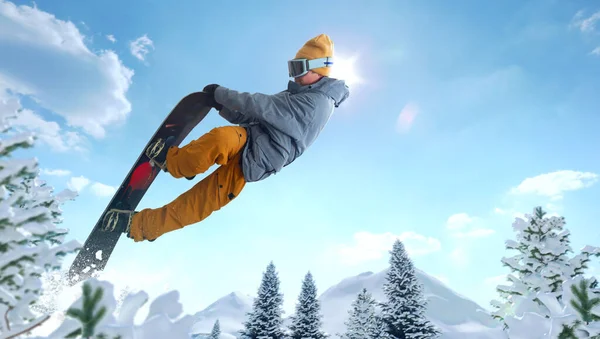 Snowboardcu Başında Olağanüstü Kış Sporları — Stok fotoğraf