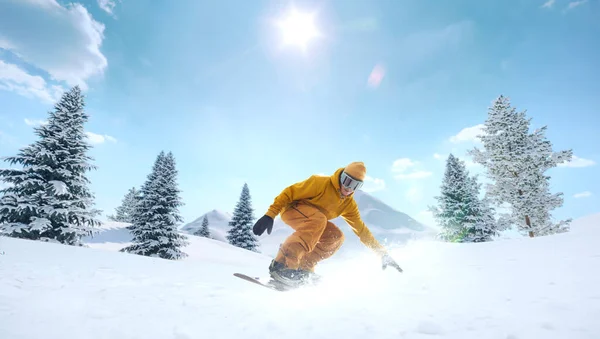 Snowboarder Actie Extreme Wintersporten — Stockfoto