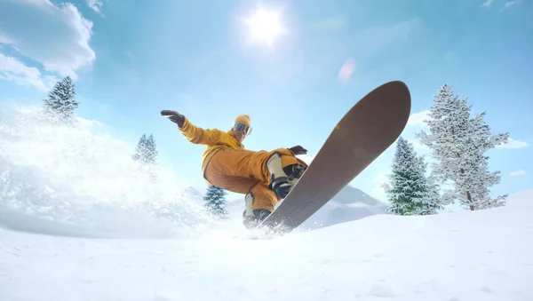 Сноубордист Бою Екстремальні Зимові Види Спорту — стокове фото