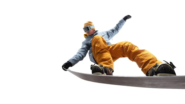 Snowboarder Isolado Branco — Fotografia de Stock