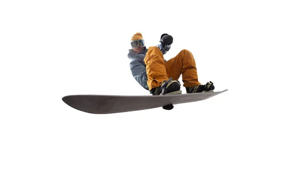 Snowboarder Isolato Bianco — Foto Stock