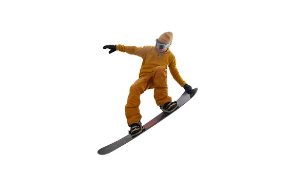 Snowboarder Geïsoleerd Wit — Stockfoto