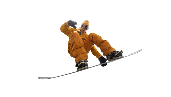 Snowboarder Geïsoleerd Wit — Stockfoto