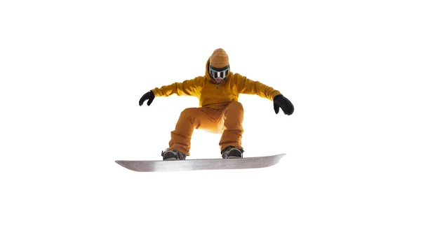 Snowboarder Isolé Sur Blanc — Photo