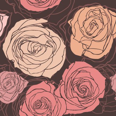 Gül çiçekleriyle kusursuz desen