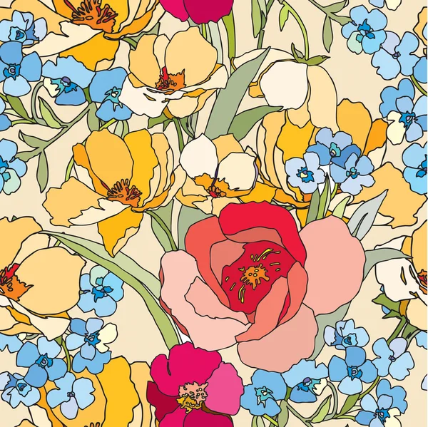 Елегантність Безшовний візерунок з квітами троянд — стоковий вектор