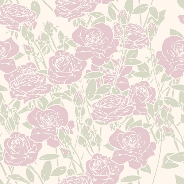 Elegancia Patrón sin costuras con flores rosas — Archivo Imágenes Vectoriales