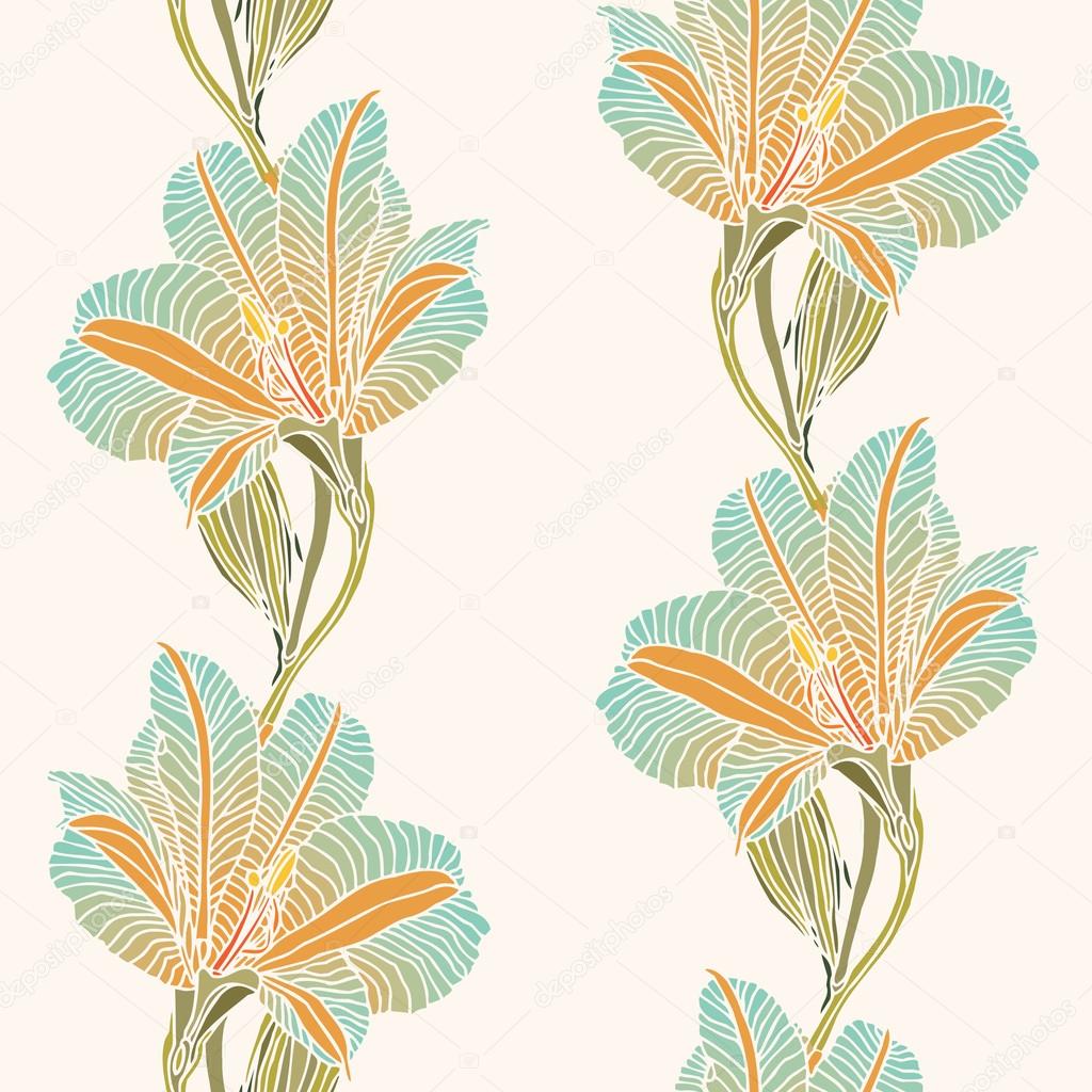 Elegance Seamless pattern with flowers