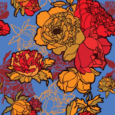 çiçek gül ile seamless modeli şıklığı