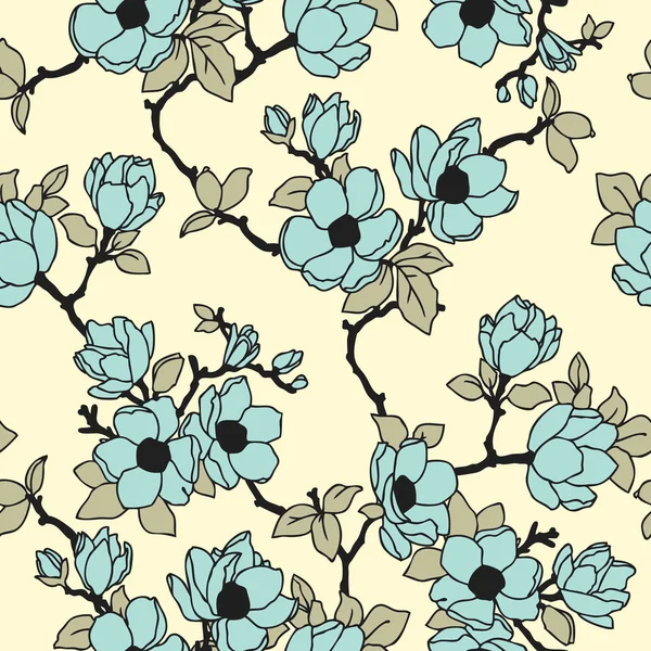 エレガンス シームレス パターンの花を持つ — ストックベクタ